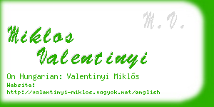 miklos valentinyi business card