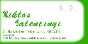miklos valentinyi business card